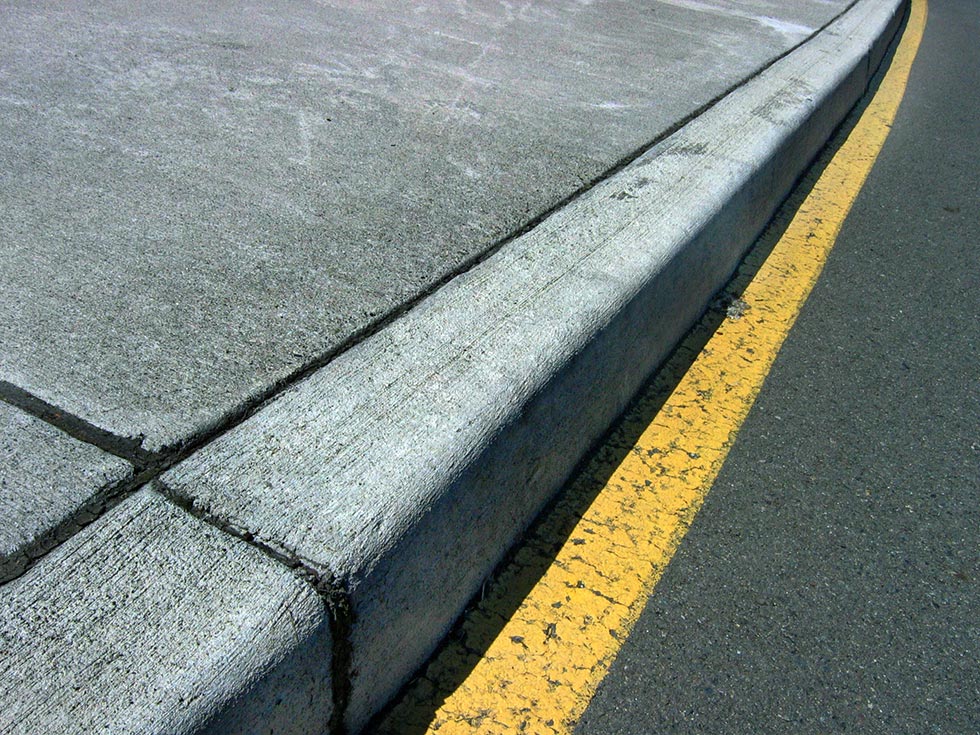 Close up of curb on a street